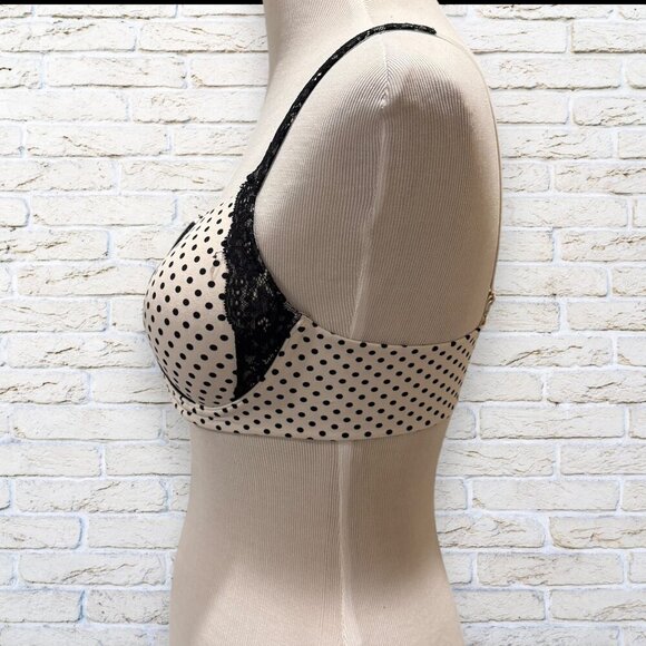 SOMA Embraceable Full Coverage Lace Trim Polka Dot Bra 34C - Picture 2 of 5